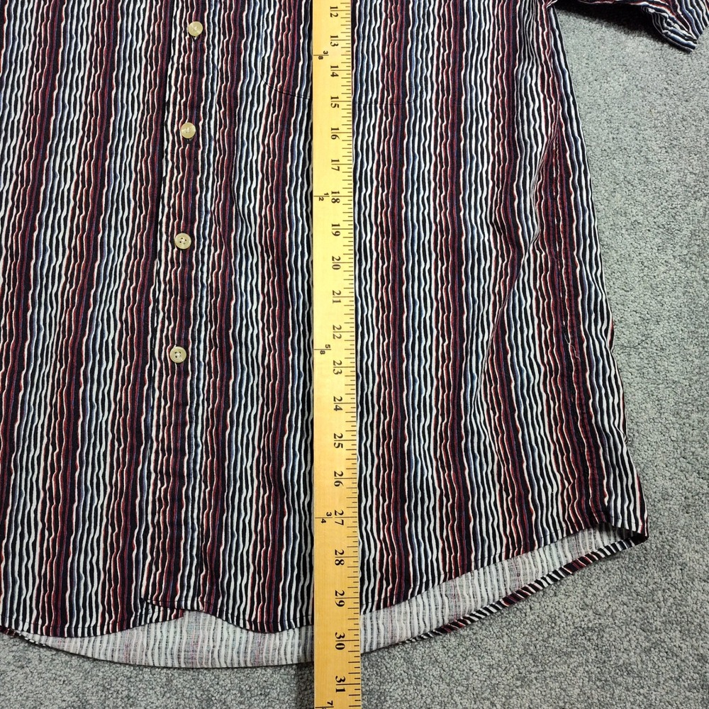 Links Edition Mens Striped Short Sleeve Button Up Shirt XL Cotton Casual - Picture 3 of 7